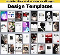 160个矢量的商业传单模板：Set of Design Templates for Brochures, Flyers